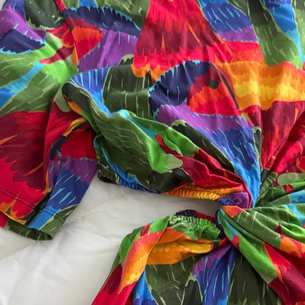 Bright Multi-Color Twist-Front Women’s Dress - Picture 4 of 7